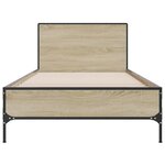 vidaXL Cadre de lit chêne sonoma 75x190 cm bois d'ingénierie et métal