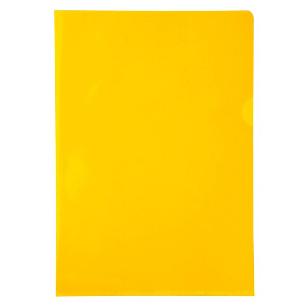 Etui Carton De 100 Pochettes Coin Pvc Lisse Haute Résistance 13/100e - A4 - Jaune - Exacompta