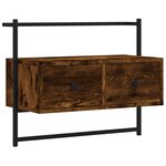 vidaXL Meuble TV mural chêne fumé 60 5x30x51 cm bois d'ingénierie