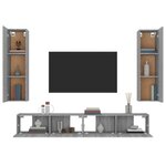 vidaXL Ensemble de meubles TV 4 Pièces Sonoma gris Bois d'ingénierie