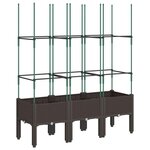 vidaXL Jardinière avec treillis marron 120x40x142 5 cm PP