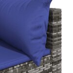 vidaXL Salon de jardin 3 Pièces avec coussins Gris Résine tressée