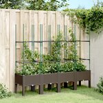 vidaXL Jardinière avec treillis marron 160x40x142 5 cm PP