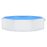 vidaXL Piscine ronde avec parois en acier 550x120 cm Blanc