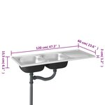 vidaXL Évier de cuisine à double évier argenté 1200x600x155 mm inox
