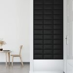 vidaXL Panneaux muraux 12 Pièces Noir 30x15 cm Similicuir 0 54 m²