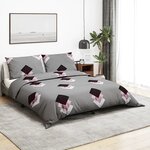 vidaXL Ensemble de housse de couette Gris 135x200 cm Coton