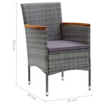 vidaXL Ensemble à manger de jardin coussins 5Pièces Résine tressée Gris
