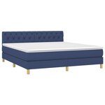 vidaXL Sommier à lattes de lit avec matelas LED Bleu 160x200 cm Tissu