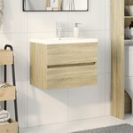 vidaXL Ensemble de meubles de bain 2Pièces céramique et bois d'ingénierie