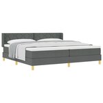 vidaXL Lit à ressorts avec matelas gris foncé 200x200 cm en tissu