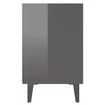 vidaXL Tables de chevet pieds en métal 2 Pièces gris brillant 40x30x50 cm