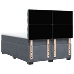 vidaXL Sommier à lattes de lit et matelas Gris foncé 160x200cm Velours