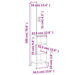 vidaXL Buffet haut Noir 34 5x34x180 cm Bois d'ingénierie