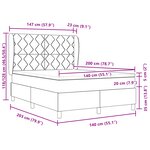 Lit Box Spring vidaXL avec Matelas Noir 140x200 cm en Tissu