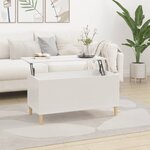 vidaXL Table basse Blanc brillant 90x44 5x45 cm Bois d'ingénierie
