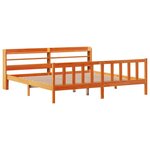 vidaXL Cadre de lit et tête de lit cire marron 180x200 cm bois de pin