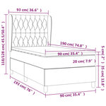 vidaXL Sommier à lattes de lit et matelas Gris foncé 90x190 cm Velours