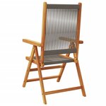 vidaXL Chaises inclinables de jardin lot de 6 gris bois massif acacia