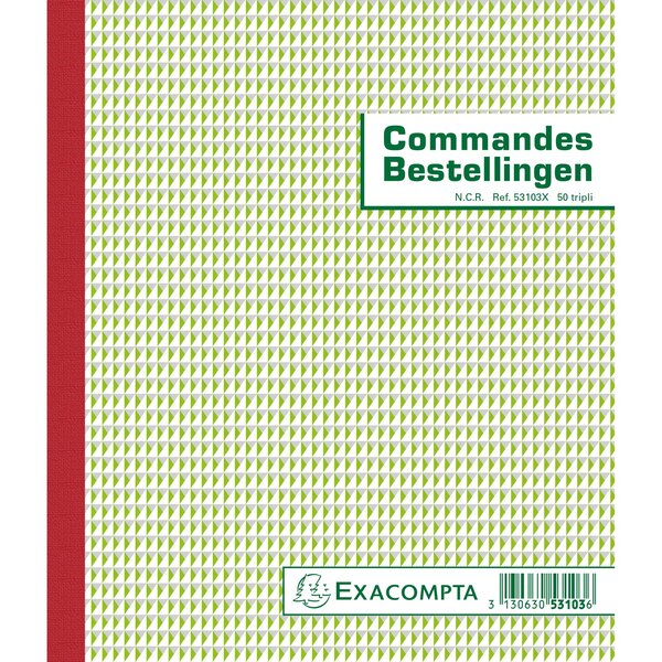 Manifold Commandes 21x18cm 50 Feuillets Triple Autocopiant Billingue - Blanc - X 5 - Exacompta