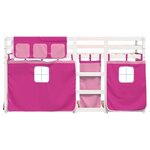 vidaXL Lit superposé avec rideaux rose 80x200 cm bois pin massif