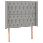 vidaXL Sommier à lattes de lit matelas LED Gris clair 90x190cm Tissu