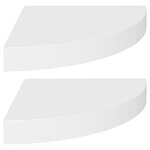 vidaXL Étagères d'angle flottantes 2 Pièces blanc 25x25x3 8 cm MDF