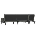 vidaXL Canapé-lit en forme de L gris foncé 260x140x70 cm tissu