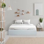 Lit coffre adulte 160 x 200 cm - Simili Blanc - Sommier inclus