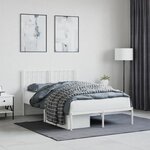 vidaXL Cadre de lit métal avec tête de lit blanc 120x200 cm