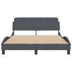 vidaXL Cadre de lit avec tête de lit Gris foncé 120x200 cm Velours