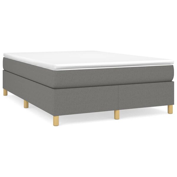 vidaXL Cadre de lit sans matelas gris foncé 140x190 cm tissu