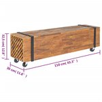 vidaXL Meuble TV 110x30x32 5 cm Bois de teck massif