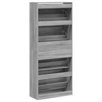 vidaXL Armoire à chaussures 4 tiroirs rabattables sonoma gris