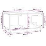 vidaXL Table basse Marron miel 80x50x40 cm Bois massif de pin