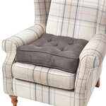 Coussin d'assise rehausseur en suédine Gris foncé  50 x 50 x 10 cm - HOMESCAPES