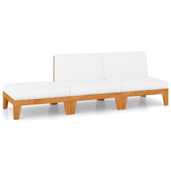 vidaXL Salon de jardin 3 Pièces avec coussins Bois d'acacia solide