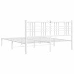 vidaXL Cadre de lit métal sans matelas et tête de lit blanc 150x200 cm