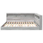 vidaXL Lit bibliothèque Gris Sonoma 200x200 cm en bois reconstitué
