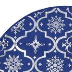 vidaXL Jupe de sapin de Noël de luxe avec chaussette Bleu 122 cm Tissu