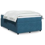 vidaXL Sommier à lattes de lit et matelas Bleu foncé 120x200cm Velours