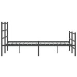 vidaXL Cadre de lit métal avec tête de lit/pied de lit noir 135x190 cm
