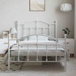 vidaXL Cadre de lit métal sans matelas et pied de lit blanc 100x190 cm