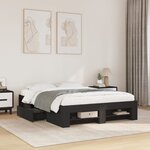vidaXL Cadre de lit sans matelas noir 135x190 cm bois d'ingénierie