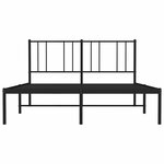 vidaXL Cadre de lit métal sans matelas avec tête de lit noir 135x190cm