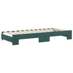 vidaXL Lit de jour avec gigogne sans matelas vert foncé 90x200 cm