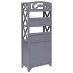 vidaXL Armoire de salle de bain Gris 46x24x116 cm Bois de Paulownia