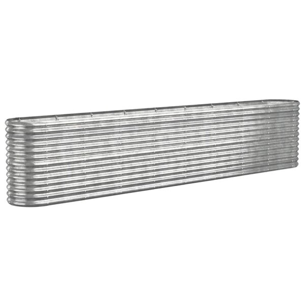 vidaXL Lit surélevé de jardin Acier enduit de poudre Argenté