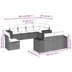 vidaXL Salon de jardin 8 Pièces avec coussins gris résine tressée