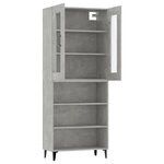 Vidaxl buffet haut gris béton 69 5x34x180 cm bois d'ingénierie